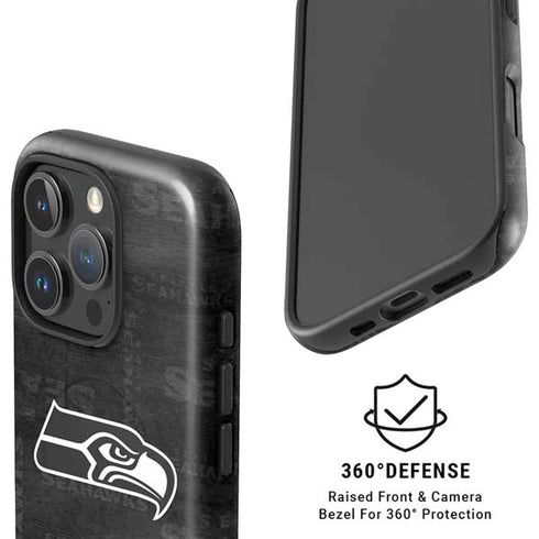 NFL Seattle Seahawks Black & White iPhone 16 Pro Magsafe Impact Case
